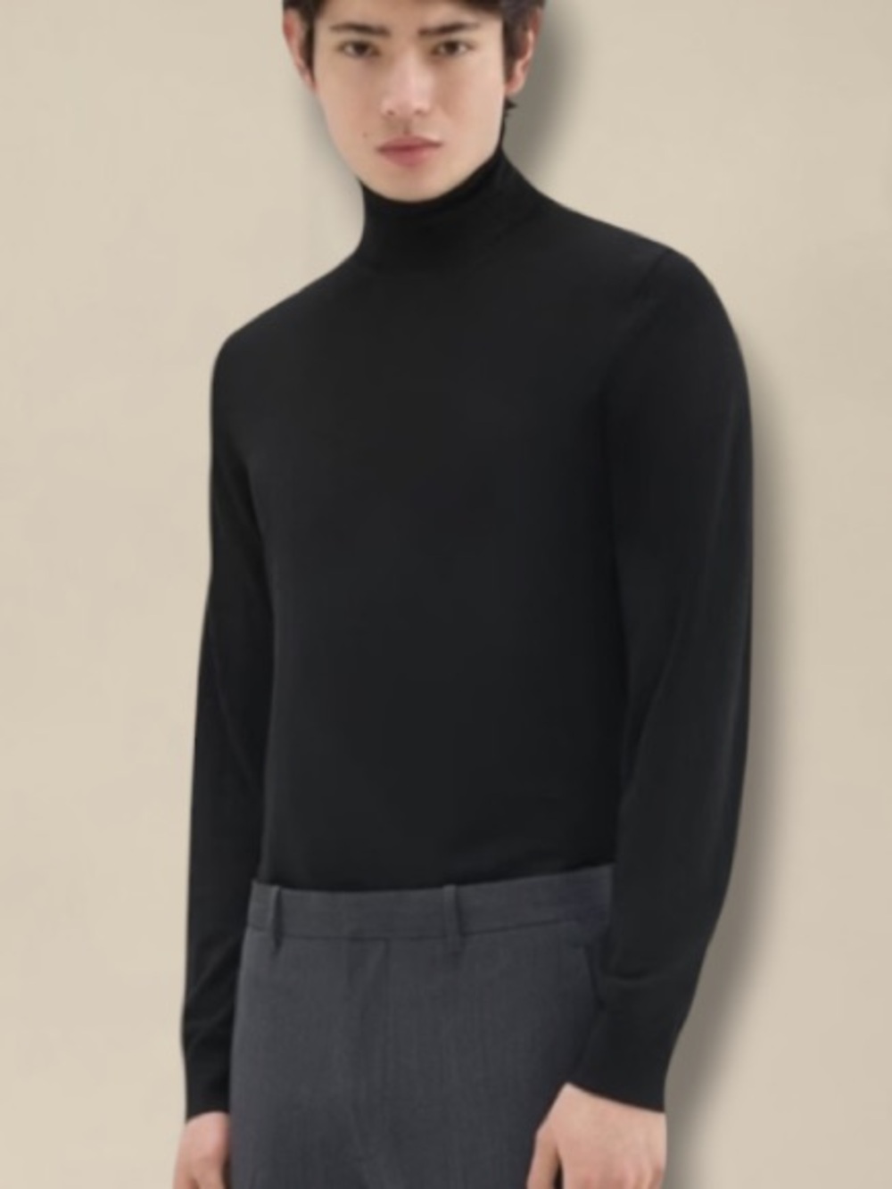 Theory black regal merino wool classic turtleneck sweater size XL